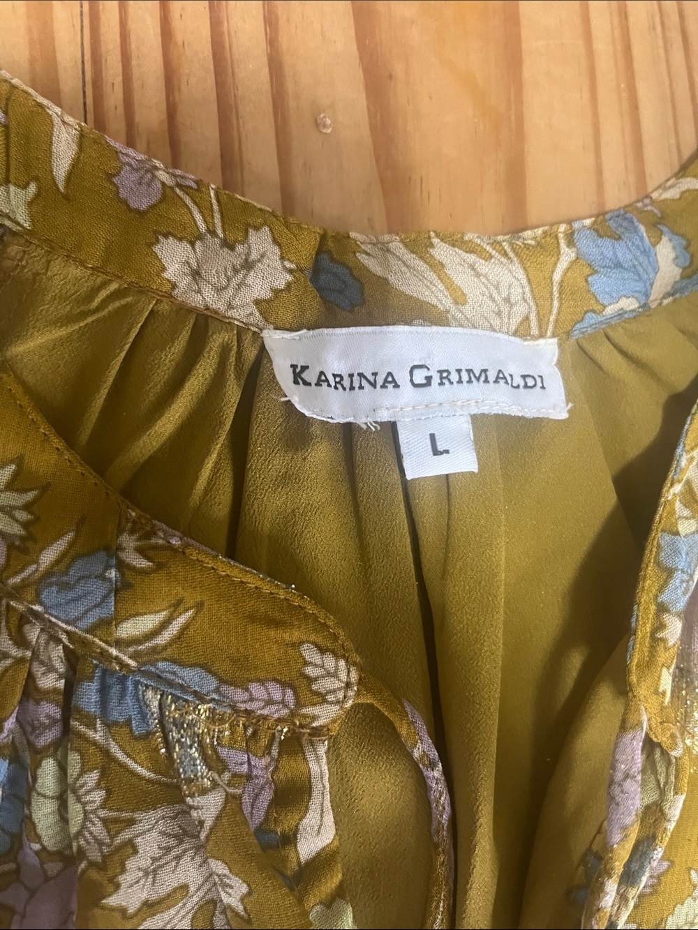 Karina Grimaldi Mustard Floral V-Neck Maxi Dress - Picture 3 of 15